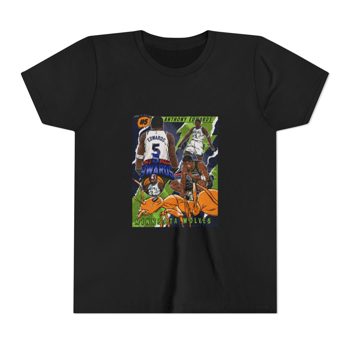 Anthony Edwards Cartoon Style Comic Cover Style Kids T Shirt