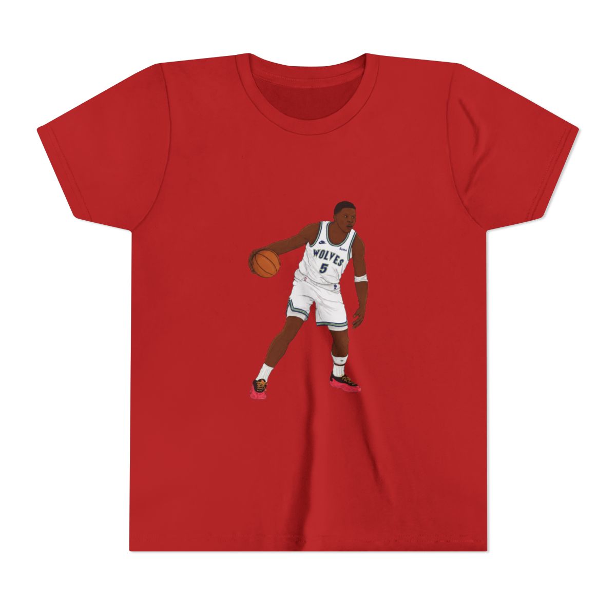 Anthony Edwards Digital Illustration Kids T Shirt - alternate angle 4, merchandise