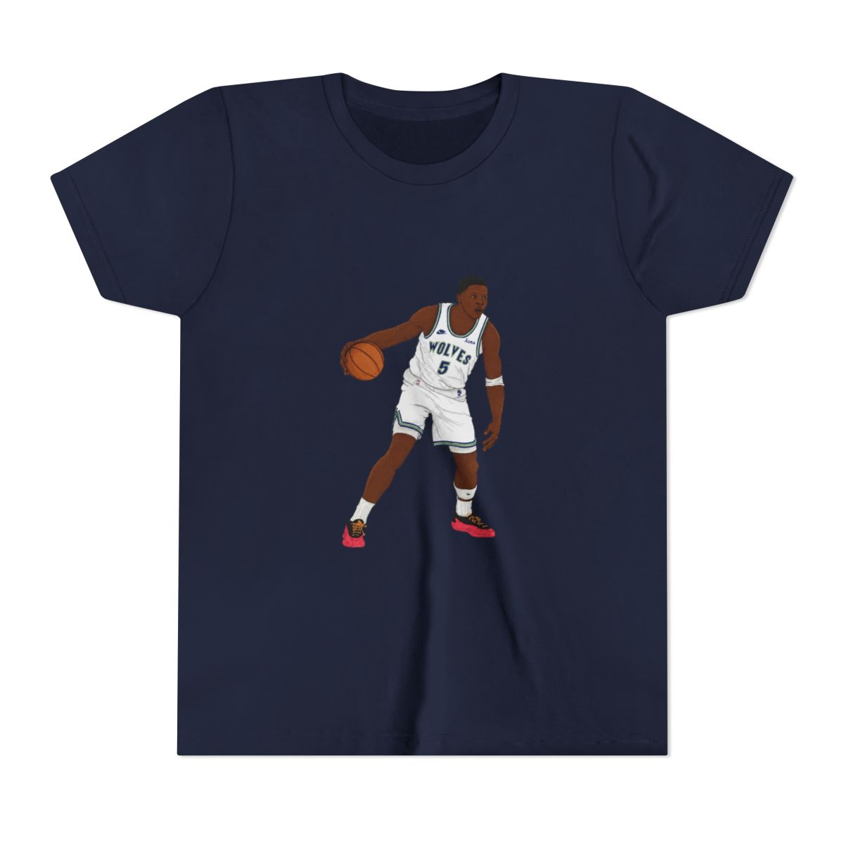 Anthony Edwards Digital Illustration Kids T Shirt - alternate angle 3, merchandise